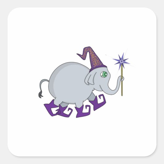 Sticker Carré Wizard Elephant (Devant)