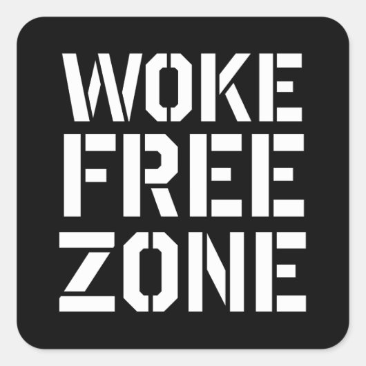 Sticker Carré Woke Free Zone (Devant)