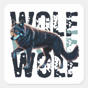 STICKER CARRÉ WOLF