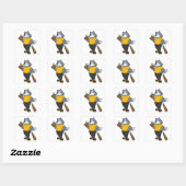 Sticker Carré Wolf au baseball avec batte de baseball (Feuille)
