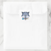 Sticker Carré Wolf aux fléchettes avec Dart (Sac)