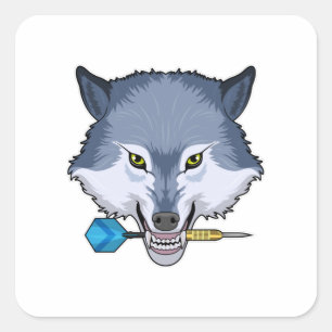 Sticker Carré Wolf aux fléchettes avec Dart