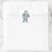 Sticker Carré Wolf comme Bodybuilder extrême (Sac)