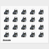 Sticker Carré Wolf Portrait Votre nom Écriture personnalisée (Feuille)