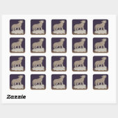 Sticker Carré Wolf Pup Howling (Feuille)