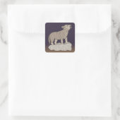 Sticker Carré Wolf Pup Howling (Sac)