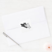 Sticker Carré Wolf Silhouette (Enveloppe)