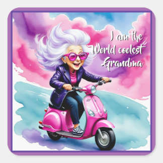 Sticker Carré Women's Day Card - Funny Caricature 2 + your text