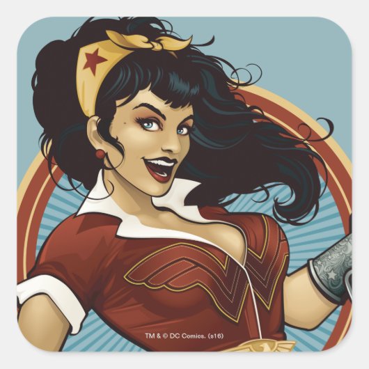Sticker Carré Wonder Woman Bombshell Name Graphic (Devant)
