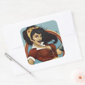 Sticker Carré Wonder Woman Bombshell Name Graphic (Enveloppe)