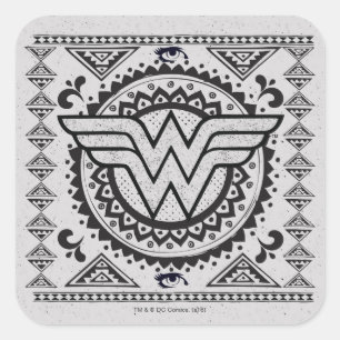 Sticker Carré Wonder Woman Conception spirituelle tribale