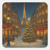 Sticker Carré Wonderful Paris Christmas streets (Devant)