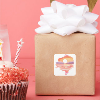 Sticker Carré  Wonderful Sunset