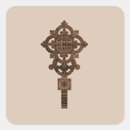 Sticker Carré Wooden Hand Cross  (Devant)