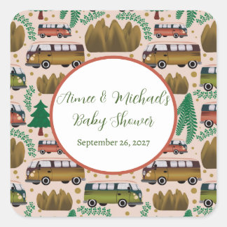 Sticker Carré Woodland Camper Baby Girl Douche