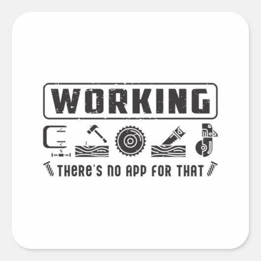 Sticker Carré Woodworker Carpenter Woodworking Funny Gift Idée (Devant)