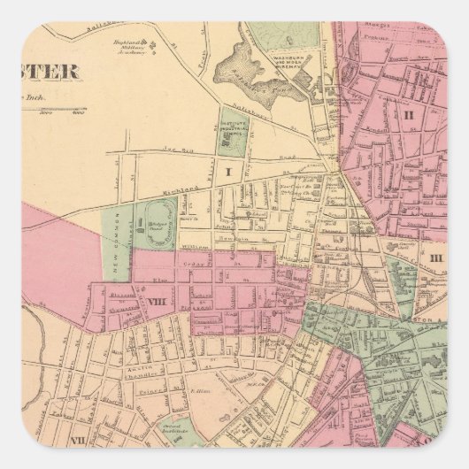 Sticker Carré Worcester (Devant)