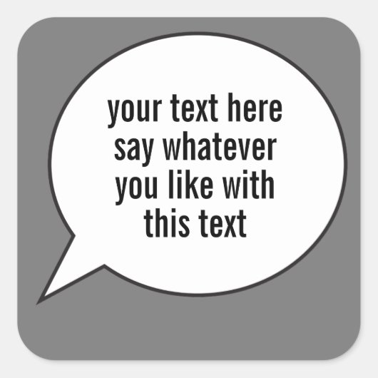 Sticker Carré Word Bubble Speech Ballon avec vos mots (Devant)