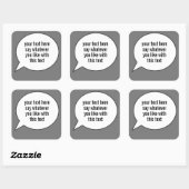Sticker Carré Word Bubble Speech Ballon avec vos mots (Feuille)