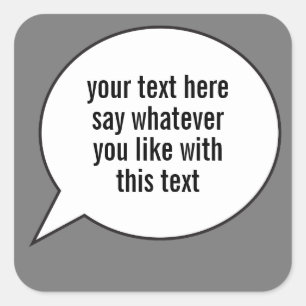 Sticker Carré Word Bubble Speech Ballon avec vos mots