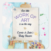 Sticker Carré Work of Art Baby Shower (Devant)