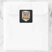 Sticker Carré Working Class Pride Badge – Blue Collar Worker (Sac)
