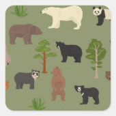 Sticker Carré World Bears Wildlife (Devant)
