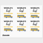 Sticker Carré World's Best Bus Driver bl (Feuille)