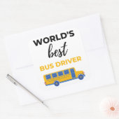 Sticker Carré World's Best Bus Driver bl (Enveloppe)