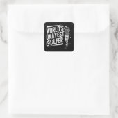 Sticker Carré World's Okayest Golfer Funny Golf Lover Golfing (Sac)