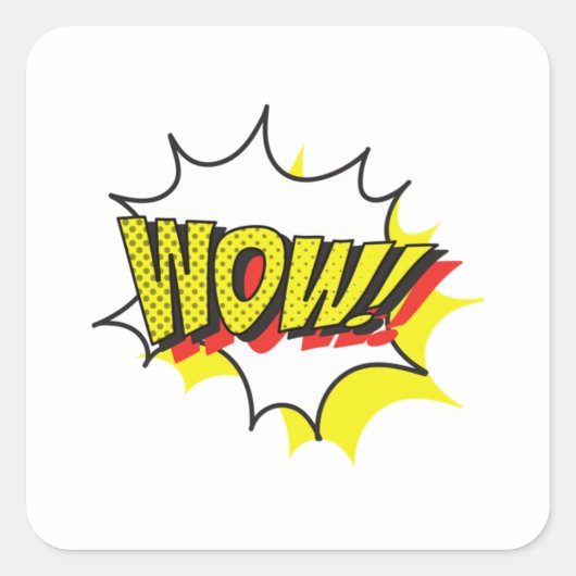 Sticker Carré Wouah jour gratuit Classic (Devant)