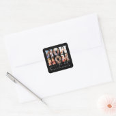 Sticker Carré Wow Mom Citation Modern Black 6 Photo Collage (Enveloppe)