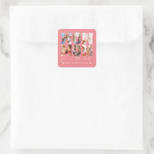 Sticker Carré Wow Mom Citer Modern Coral Rose 6 Photo Collage (Sac)
