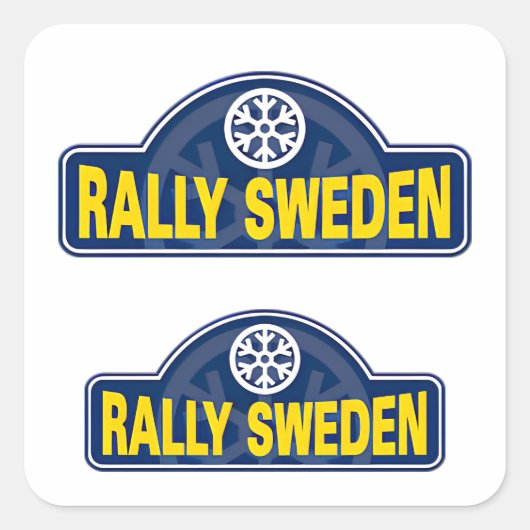 Sticker Carré WRC rallye de suède umea course automobile (Devant)