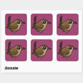 Sticker Carré Wren eurasien Birdable (Feuille)