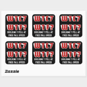 Sticker Carré WTC 7 WTF? sur noir (Feuille)