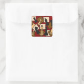 Sticker Carré WW - Jeu d'échecs Pièces Art (Sac)