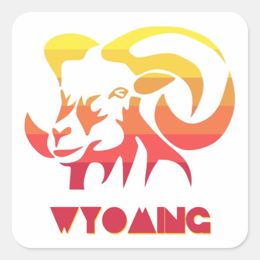 Sticker Carré Wyoming Bighorn Sheep (Devant)