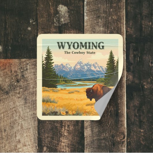 Sticker Carré Wyoming vintage