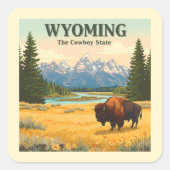 Sticker Carré Wyoming vintage (Devant)