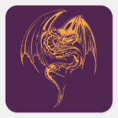 Sticker Carré Wyvern Dragon are Imaginaire Mythical Creatures Cl (Devant)