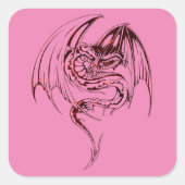 Sticker Carré Wyvern Dragon are Imaginaire Mythical Creatures Cl (Devant)