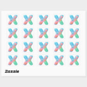 Sticker Carré "X" Cute Letter - Underwater Sea Creature  (Feuille)