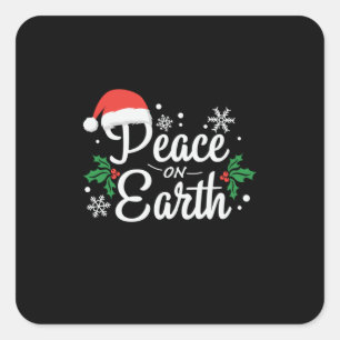 Sticker Carré Xmas Gift Peace On Earth
