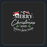 Sticker Carré Xmas Merry Christmas And Happy New Year<br><div class="desc">Xmas Merry Christmas And Happy New Year</div>
