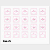 Sticker Carré XOXO Élégant Script Coeurs roses Valentines Day (Feuille)
