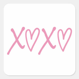 Sticker Carré XOXO, embrassades et baisers
