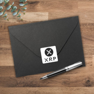 Sticker Carré XRP Crypto Currentcy Noir et Blanc