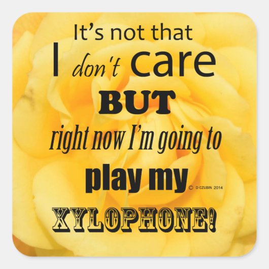 Sticker Carré Xylophone I Care (Devant)