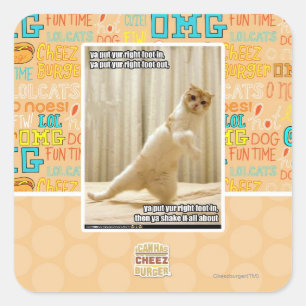 Sticker Carré Ya a mis le pied droit de yur dedans, OU mise par